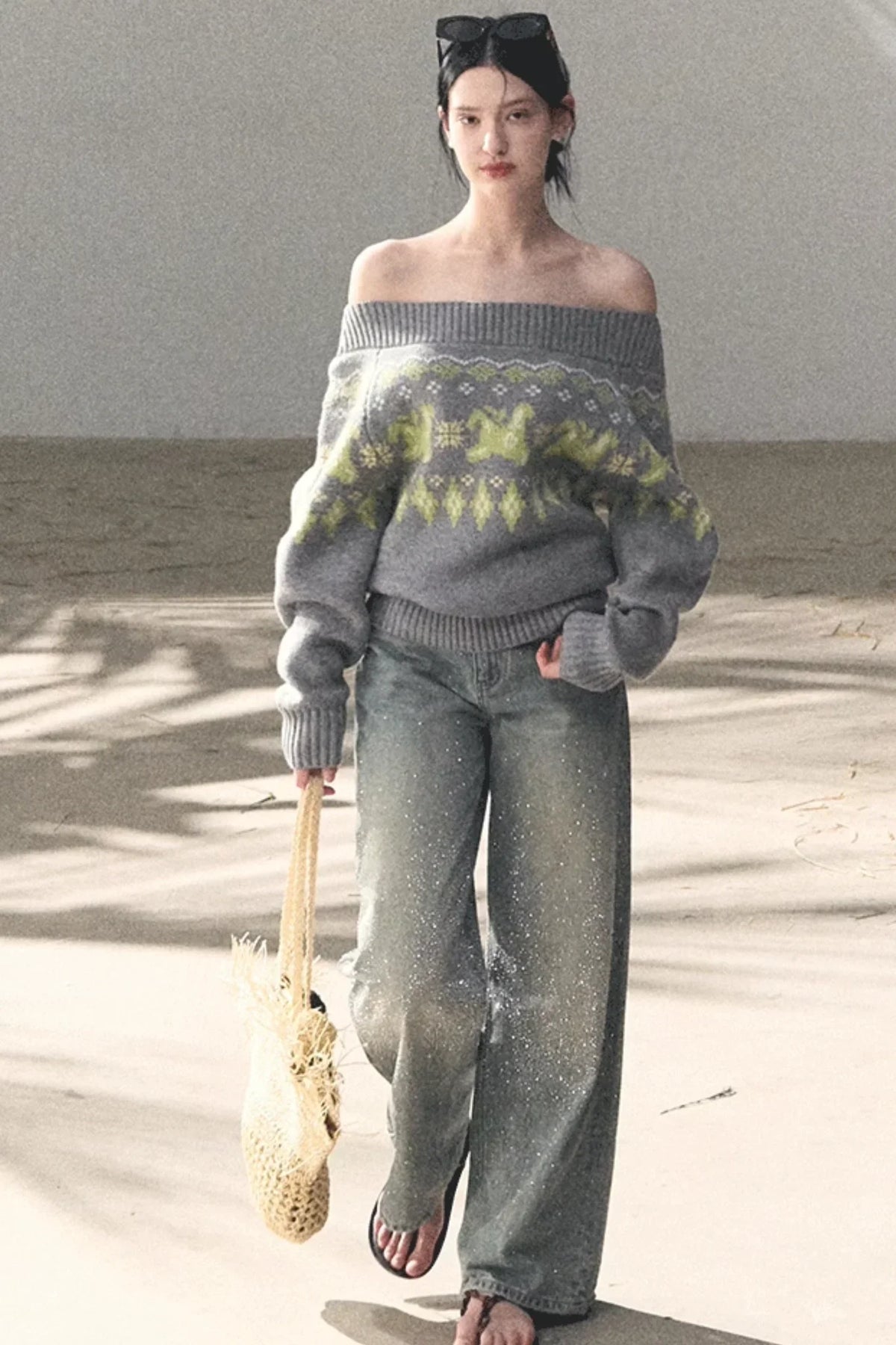 Sheep Wool Fair Isle Sweater