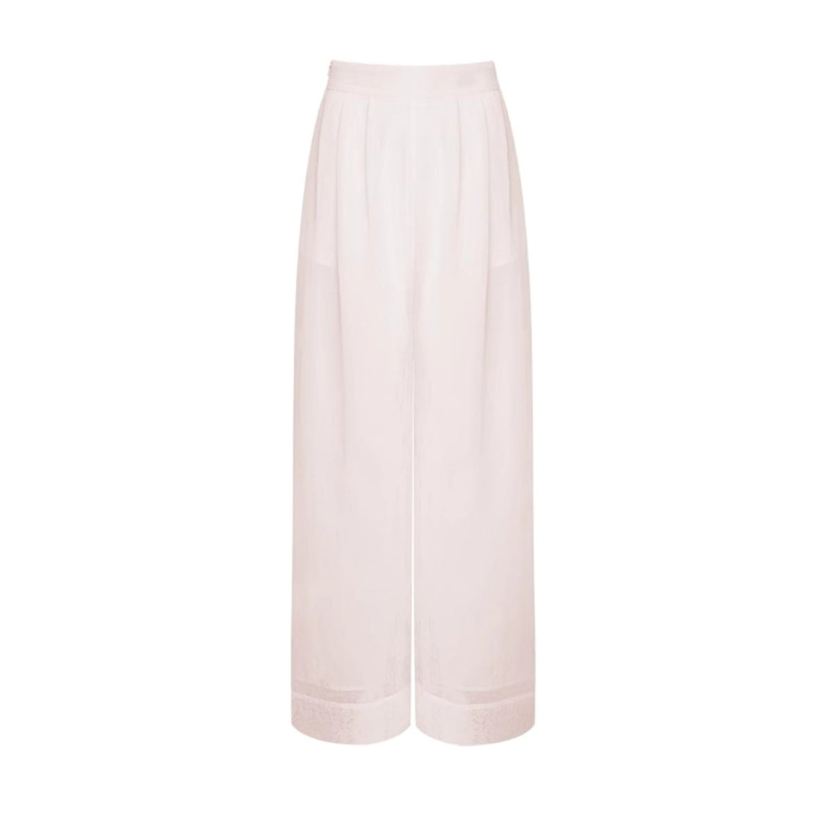 Sheer High-Waisted Wide-Leg Pants
