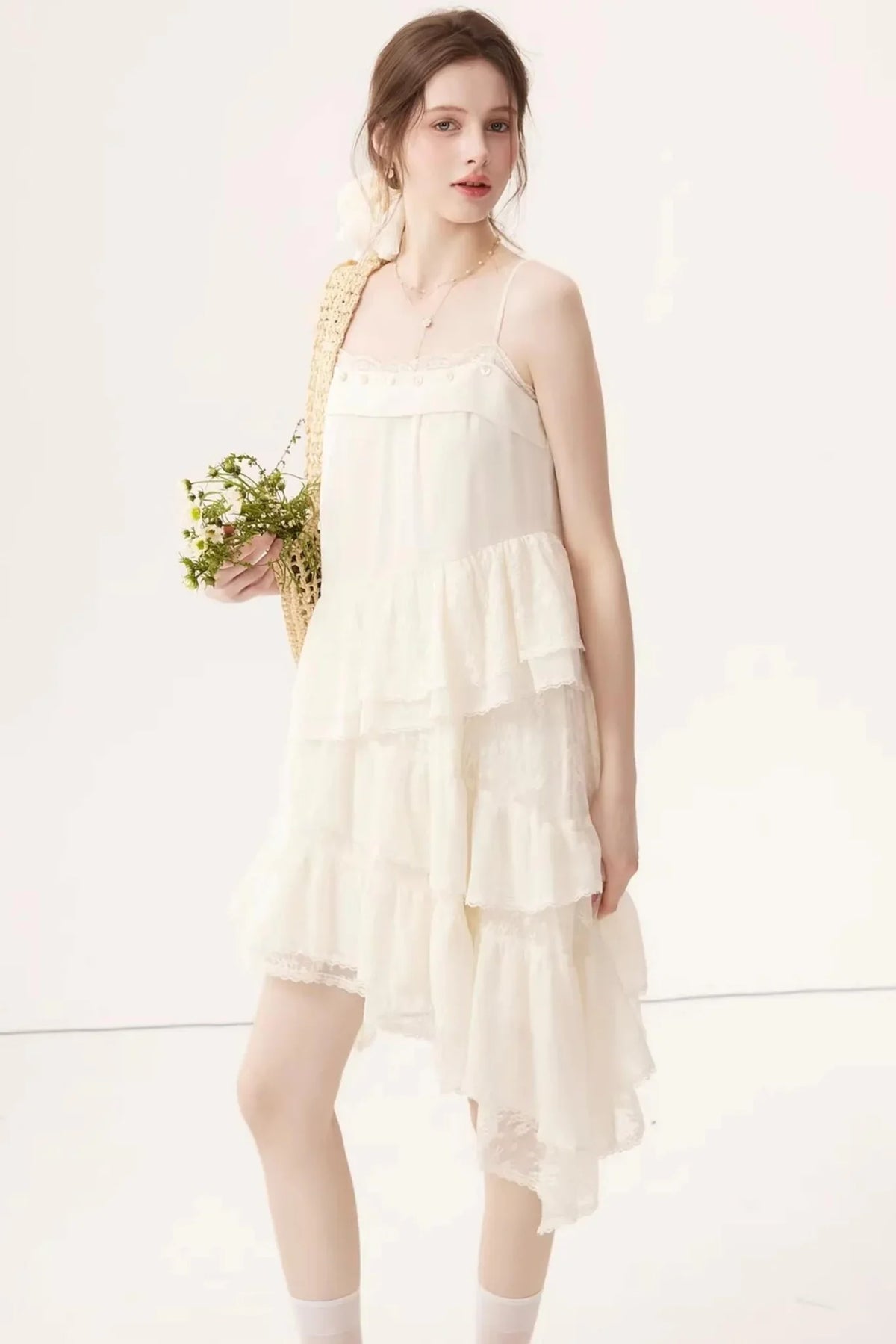 Sheer Irregular A-Line Dress