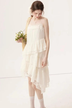 Sheer Irregular A-Line Dress