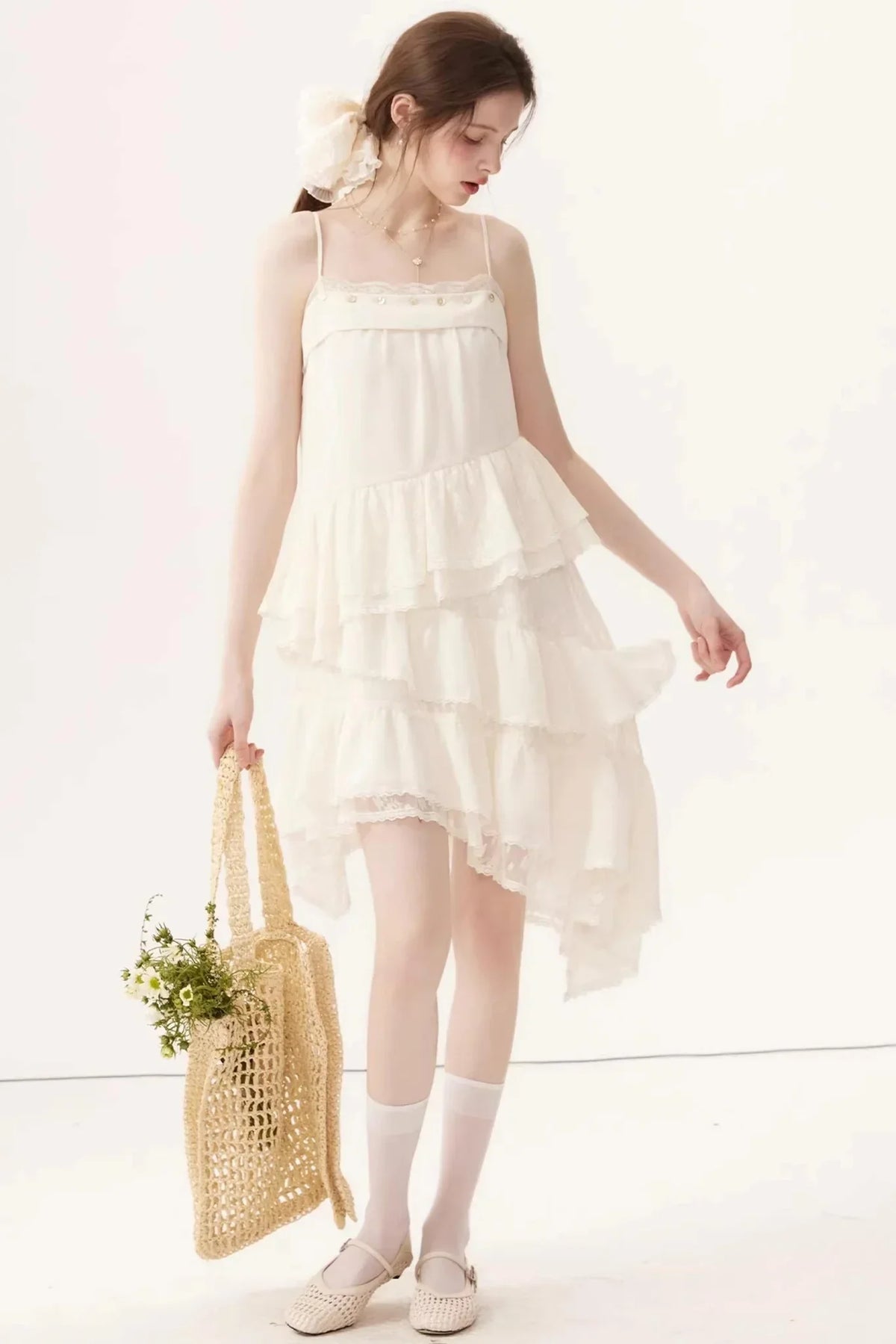 Sheer Irregular A-Line Dress
