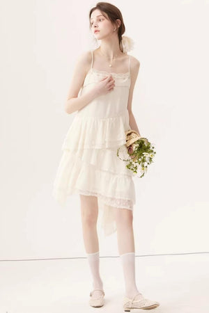 Sheer Irregular A-Line Dress