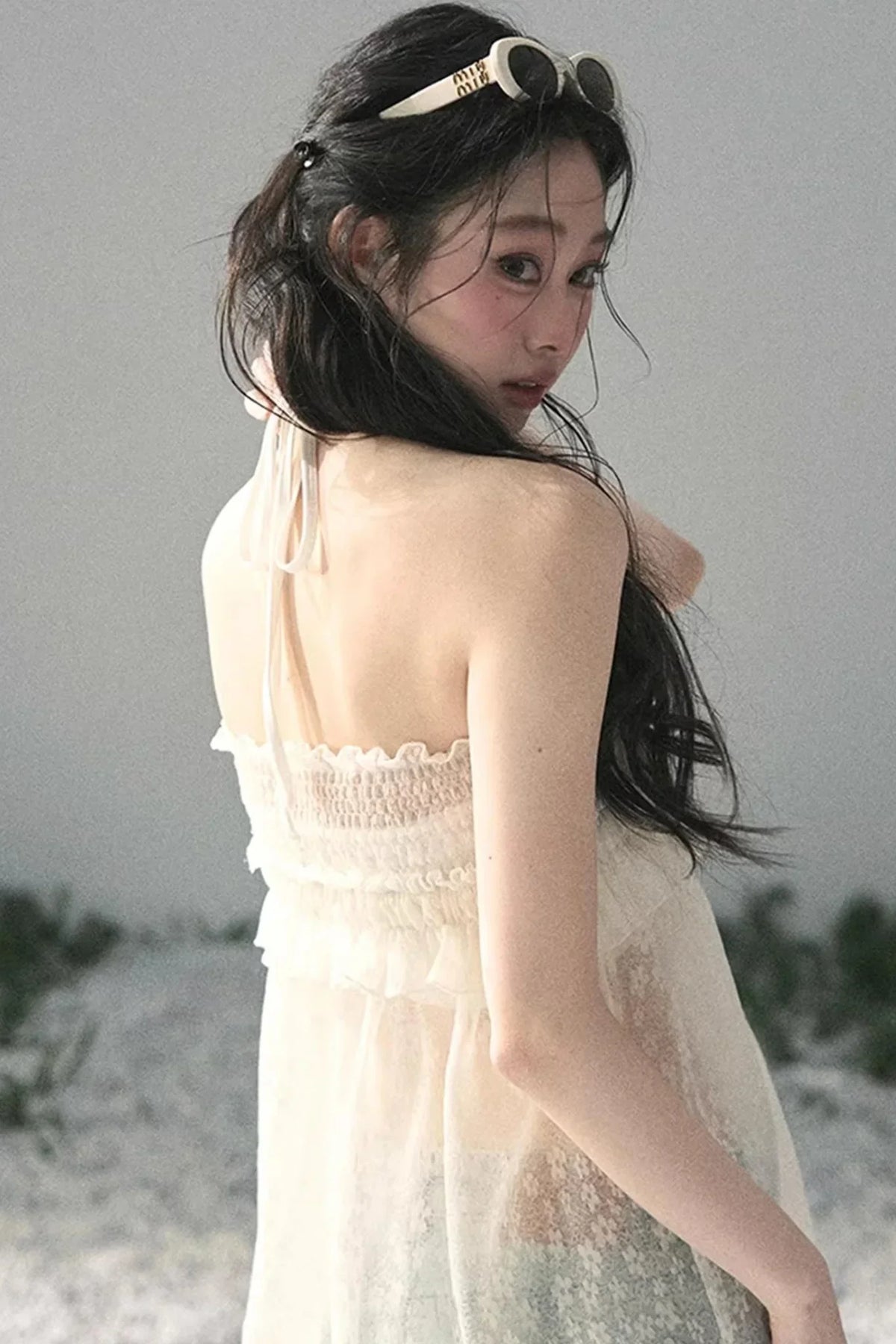Sheer Lace Floral Top Set