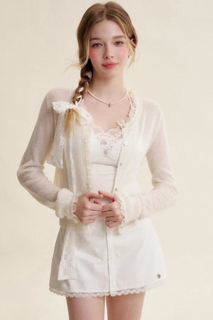 Sheer Organza Mohair Cardigan