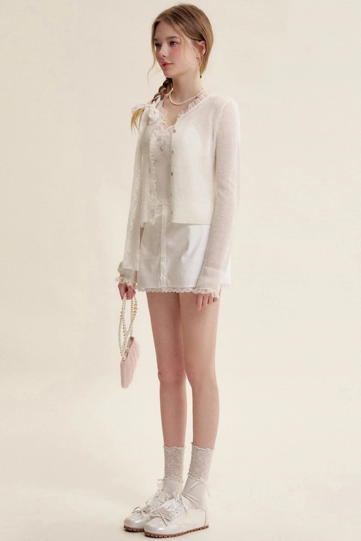 Sheer Organza Mohair Cardigan