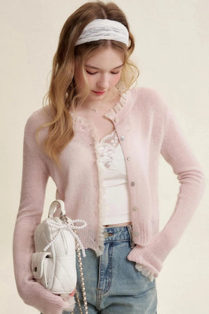 Sheer Organza Mohair Cardigan
