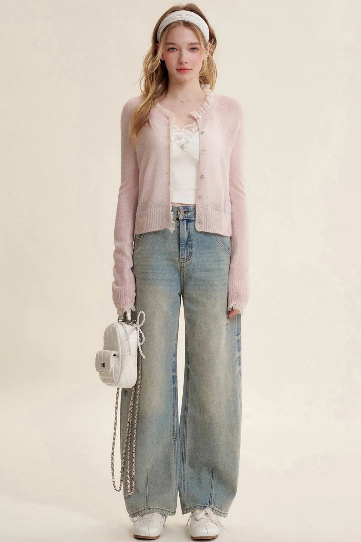 Sheer Organza Mohair Cardigan