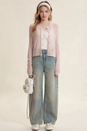 Sheer Organza Mohair Cardigan
