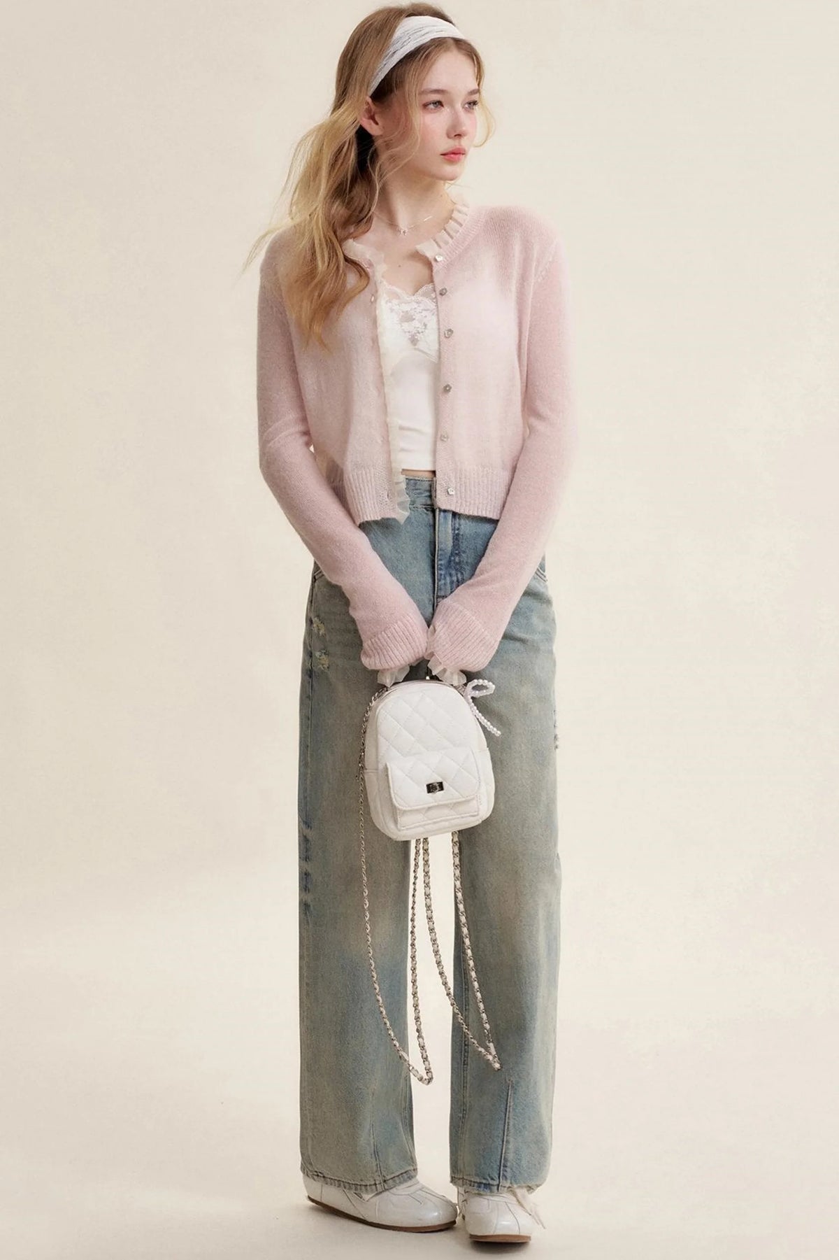 Sheer Organza Mohair Cardigan