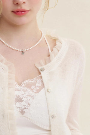 Sheer Organza Mohair Cardigan