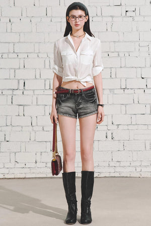 Sheer Patchwork Shirt