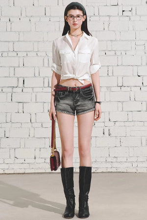 Sheer Patchwork Shirt
