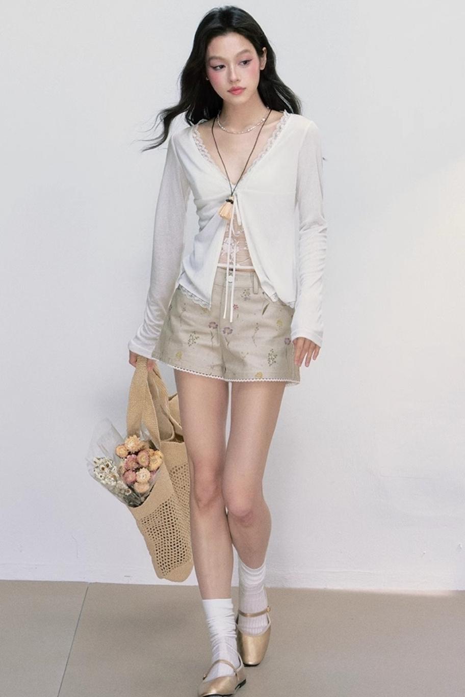 Sheer UV Protection One-Shoulder Top