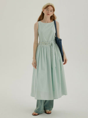 Shell Belt Sleeveless Midi Dress