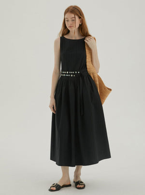 Shell Belt Sleeveless Midi Dress