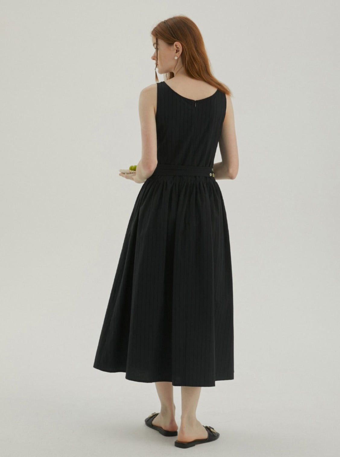 Shell Belt Sleeveless Midi Dress