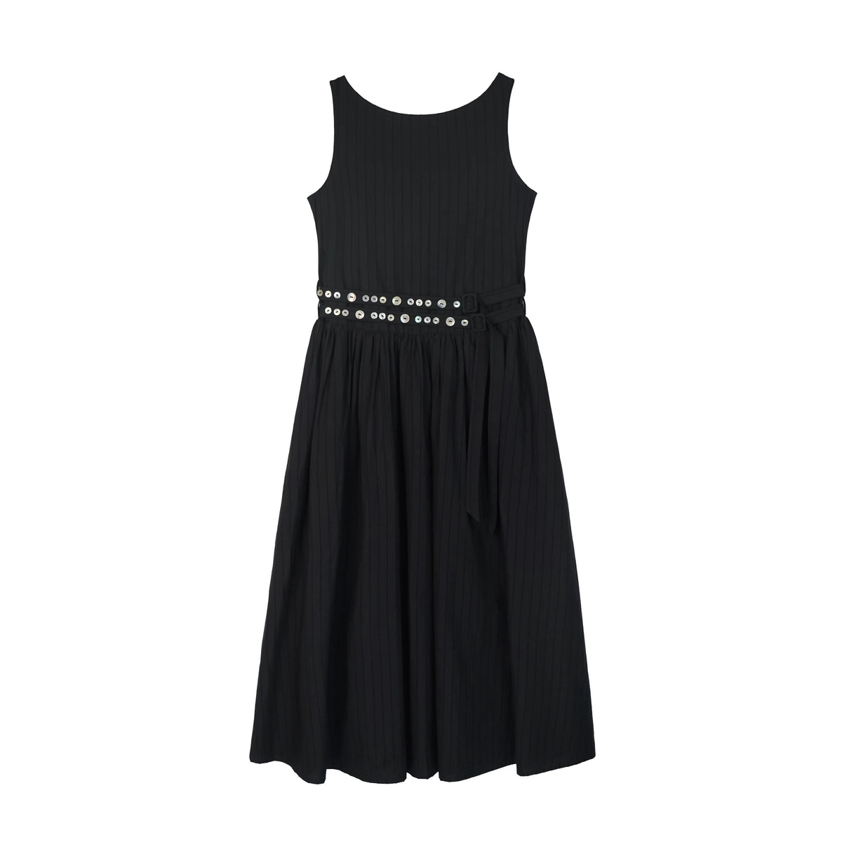 Shell Belt Sleeveless Midi Dress