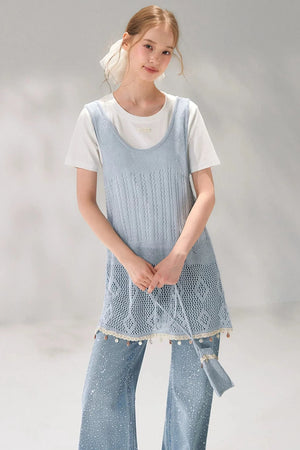 Shell Jacquard Knitted Vest Set