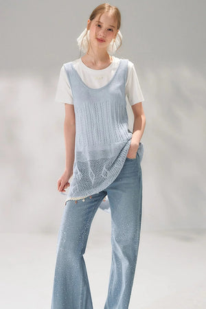 Shell Jacquard Knitted Vest Set