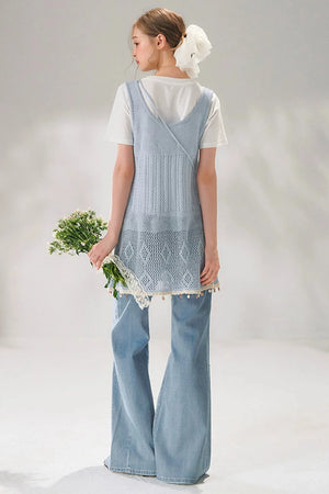 Shell Jacquard Knitted Vest Set
