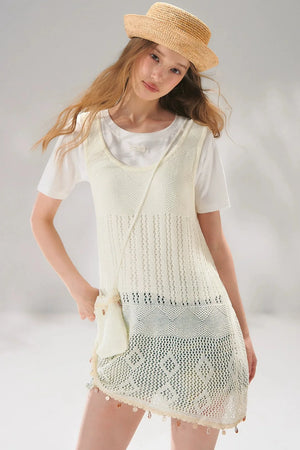 Shell Jacquard Knitted Vest Set