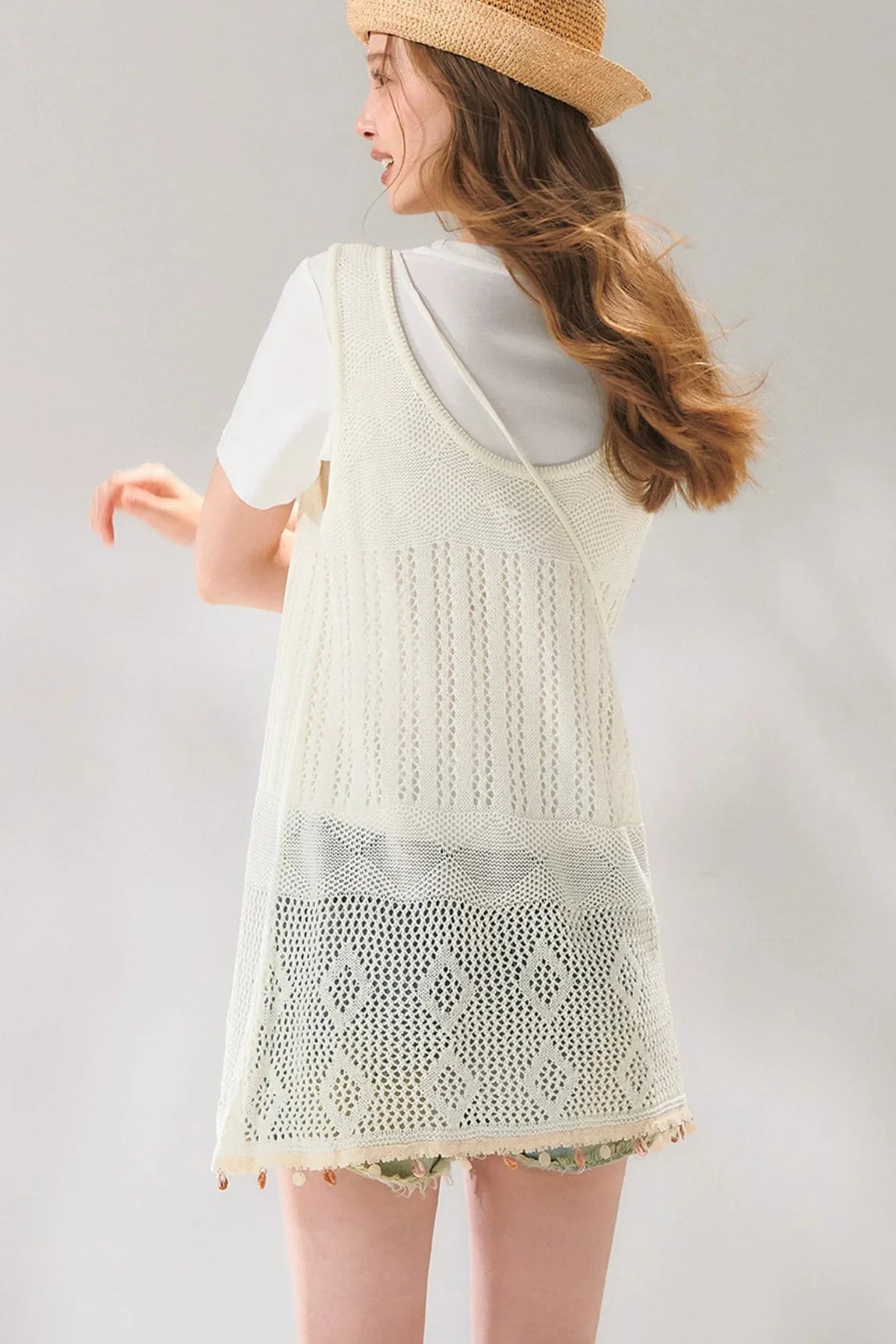 Shell Jacquard Knitted Vest Set