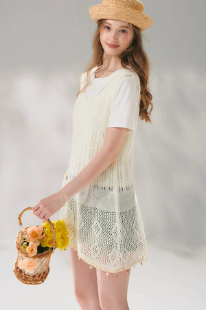Shell Jacquard Knitted Vest Set