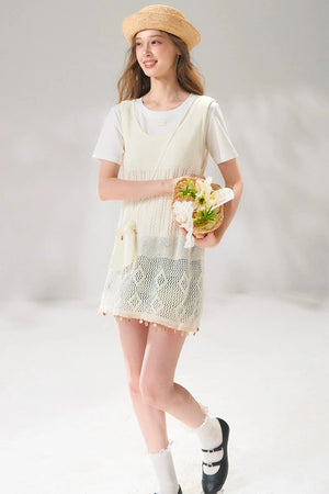 Shell Jacquard Knitted Vest Set