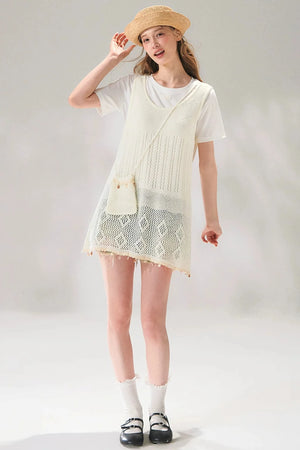 Shell Jacquard Knitted Vest Set