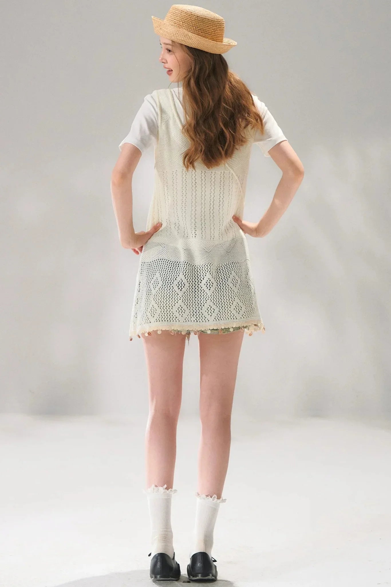 Shell Jacquard Knitted Vest Set