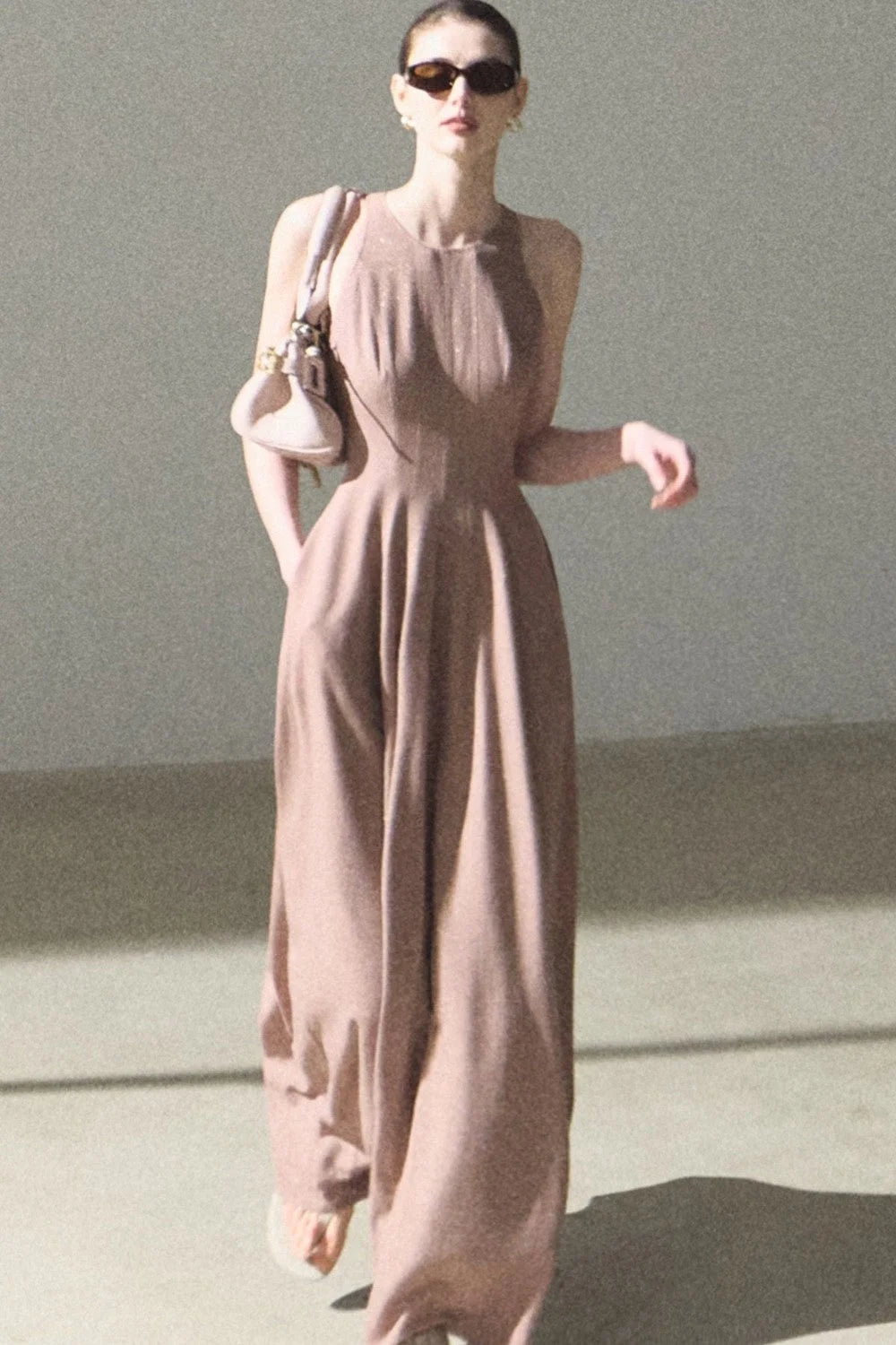Shimmering Linen Sleeveless Dress