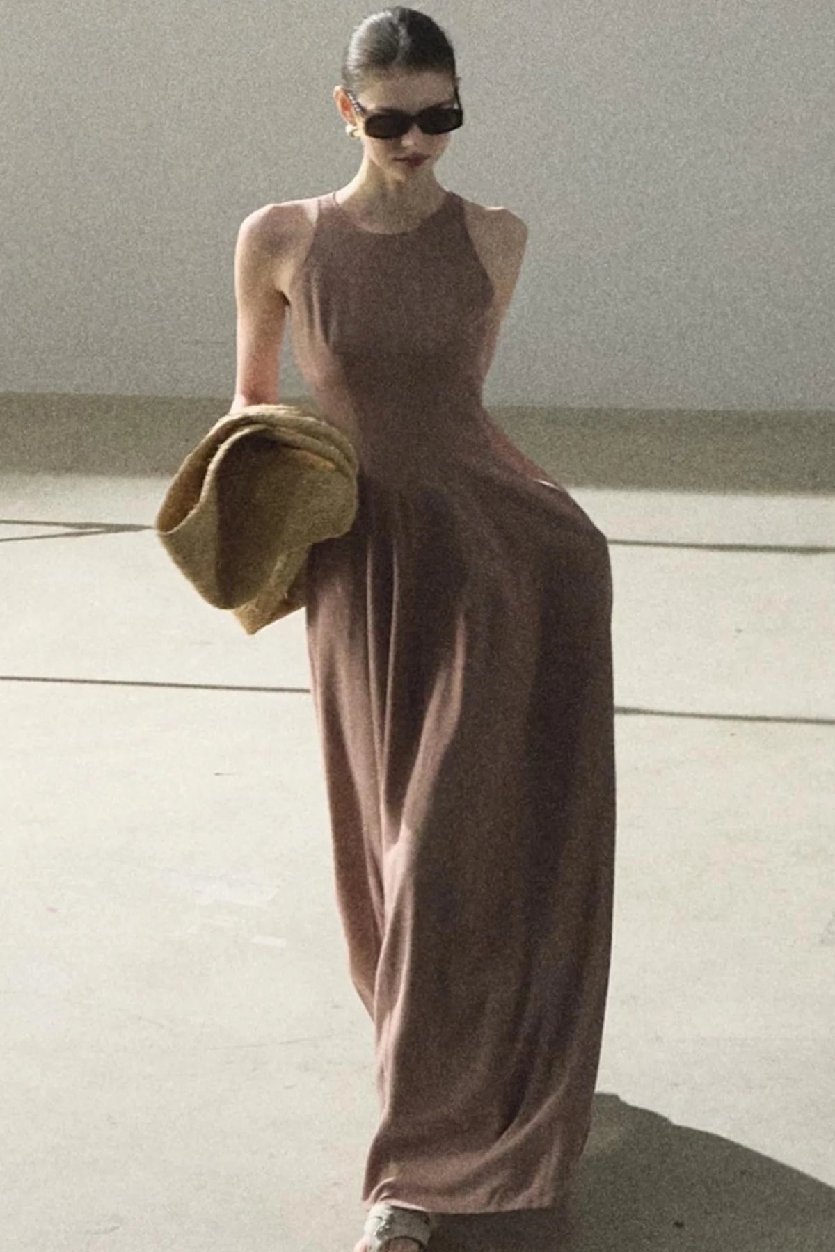 Shimmering Linen Sleeveless Dress
