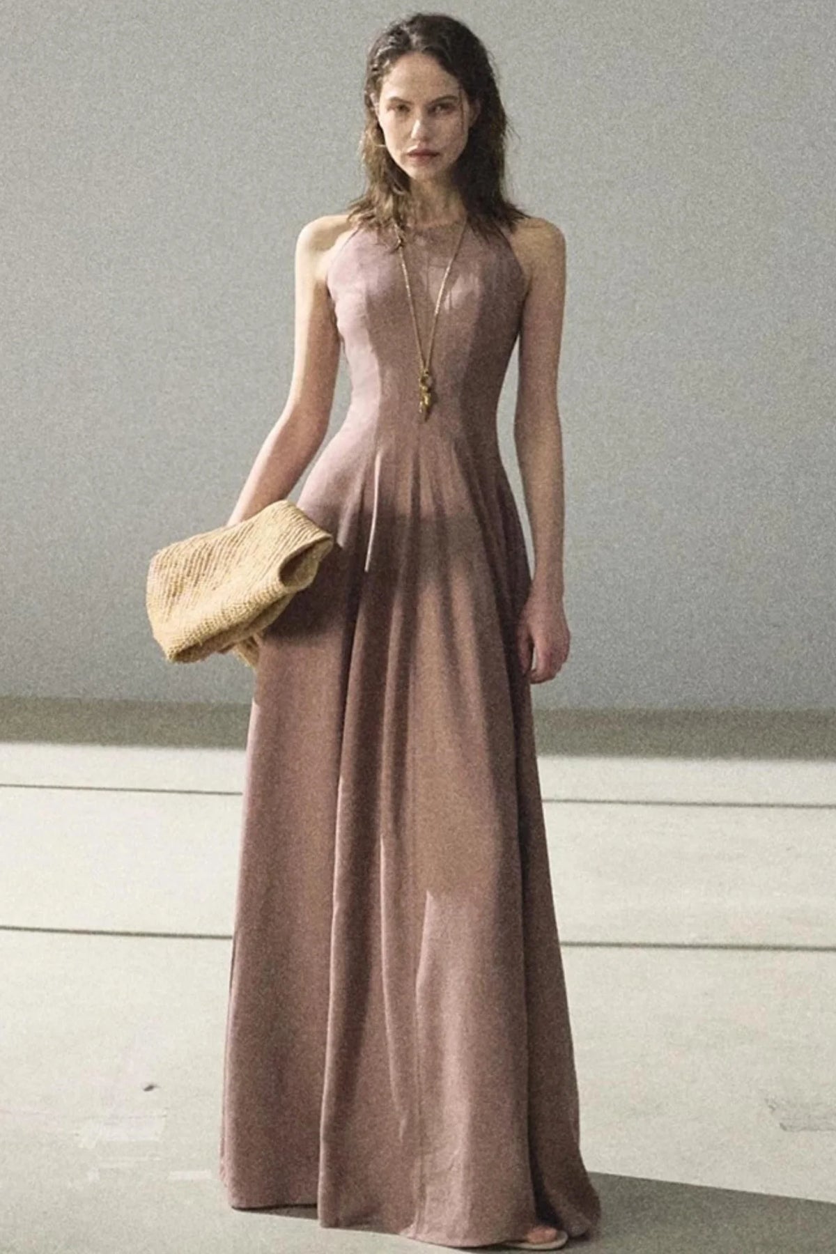 Shimmering Linen Sleeveless Dress