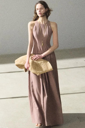 Shimmering Linen Sleeveless Dress