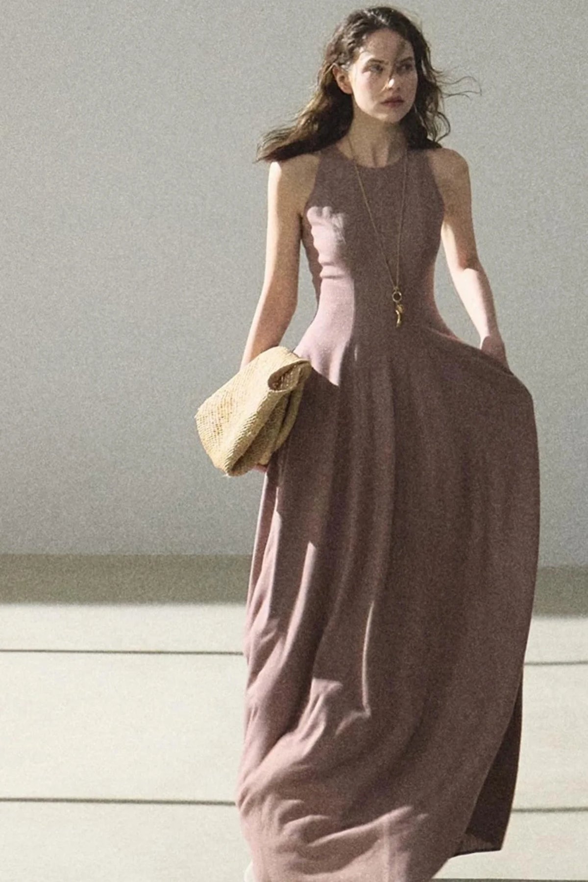 Shimmering Linen Sleeveless Dress