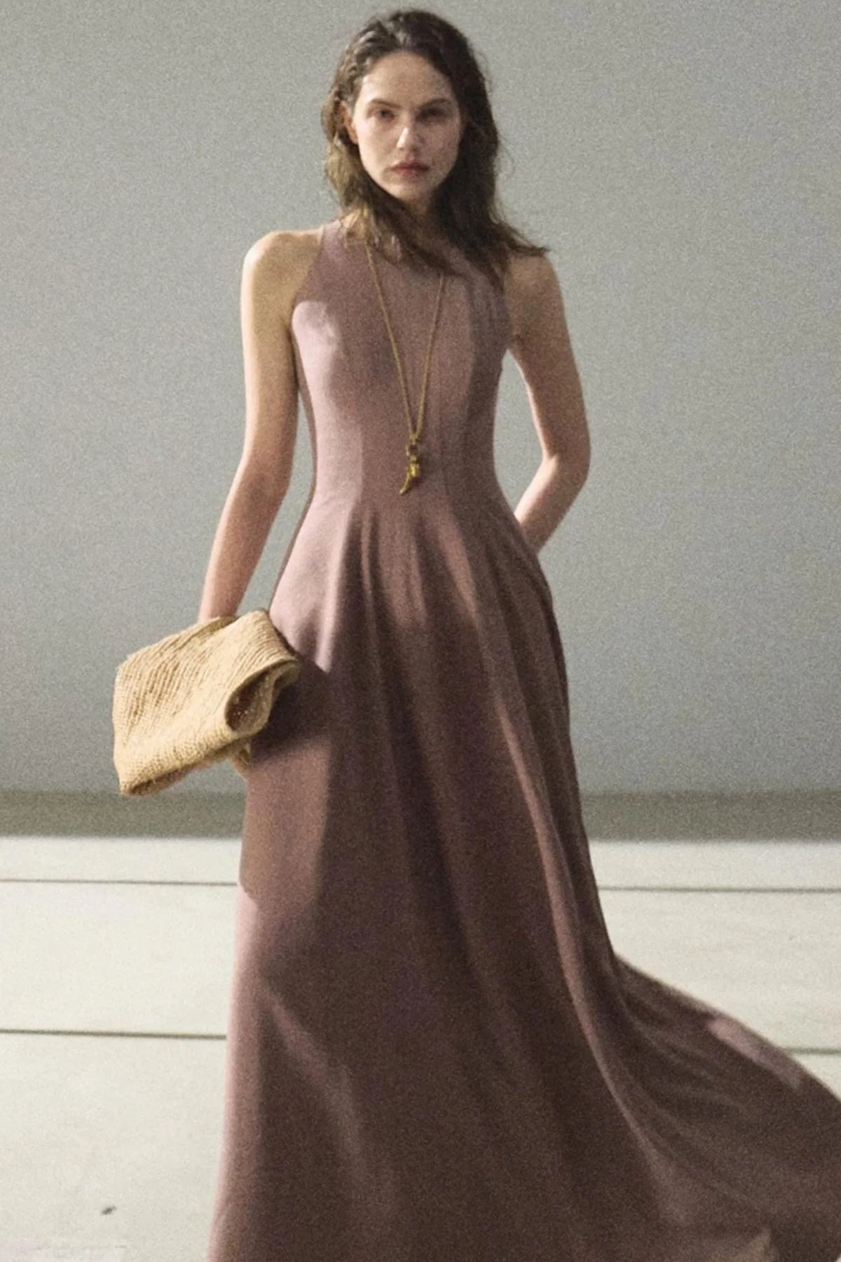 Shimmering Linen Sleeveless Dress