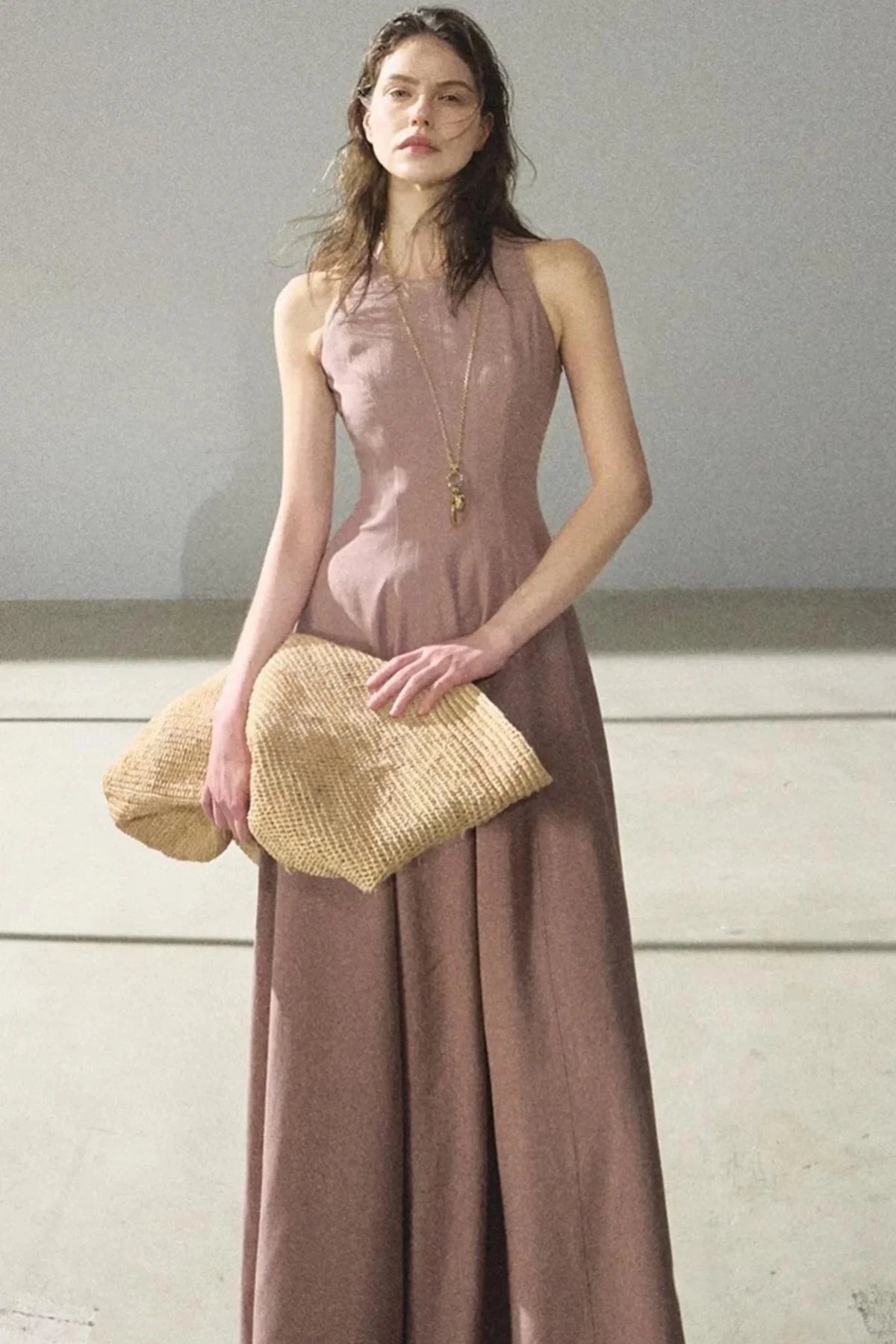 Shimmering Linen Sleeveless Dress