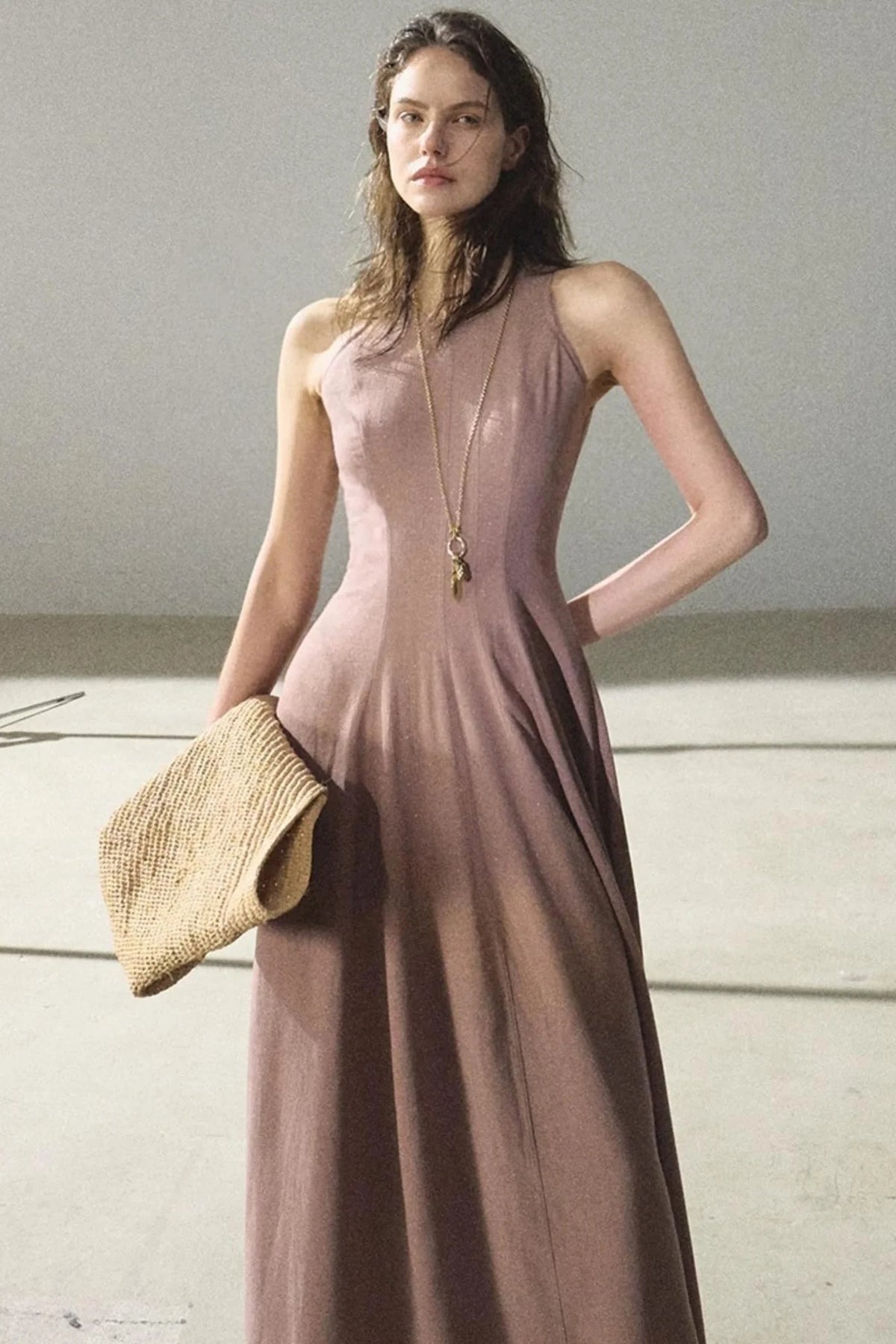 Shimmering Linen Sleeveless Dress