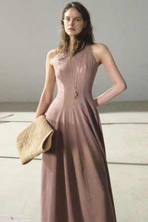 Shimmering Linen Sleeveless Dress