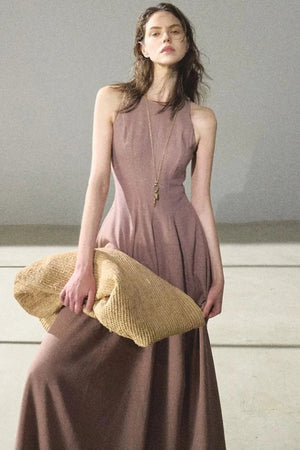 Shimmering Linen Sleeveless Dress