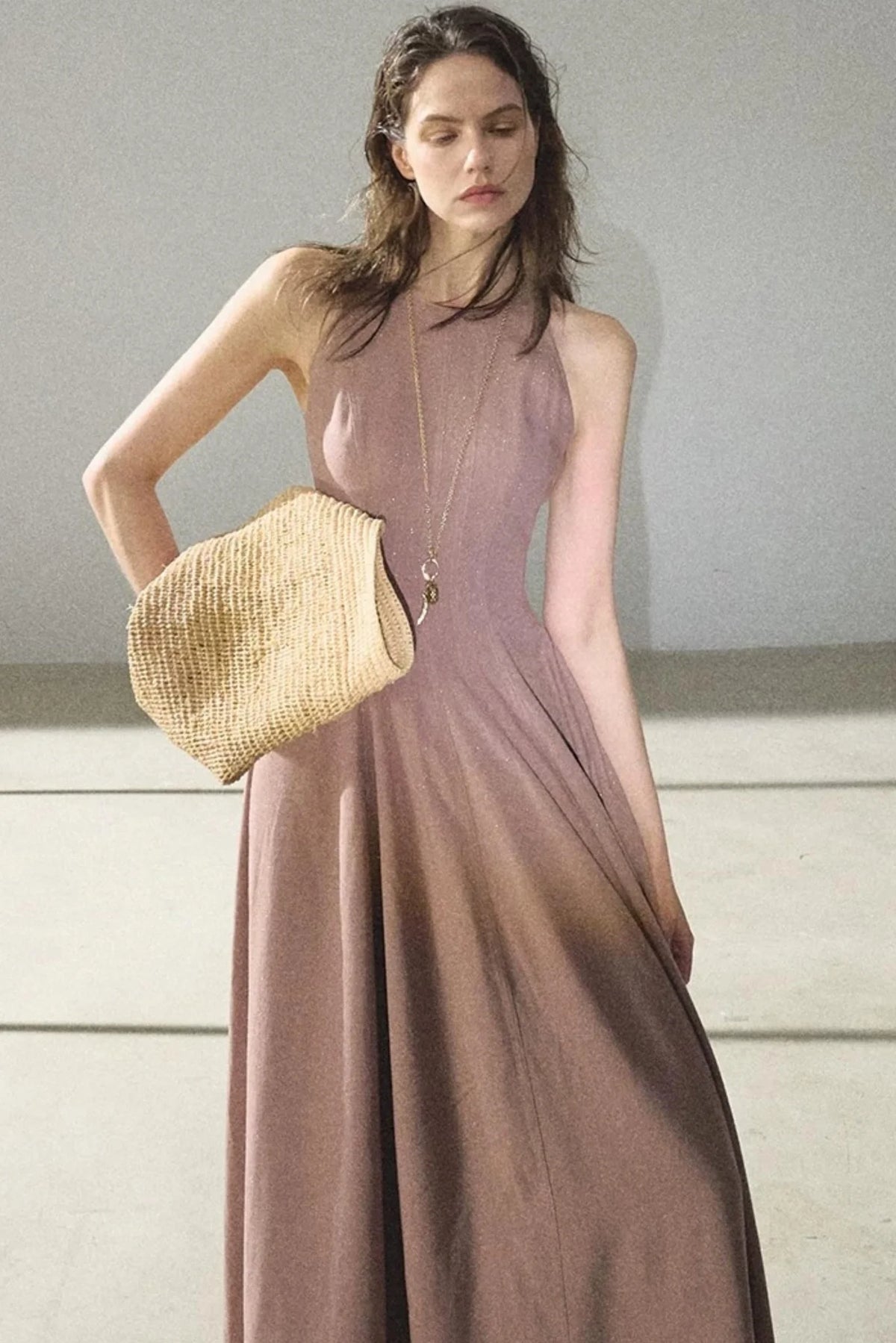 Shimmering Linen Sleeveless Dress