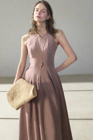 Shimmering Linen Sleeveless Dress
