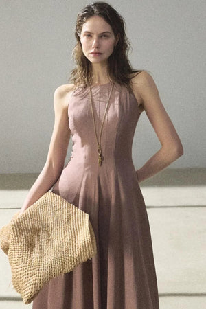 Shimmering Linen Sleeveless Dress