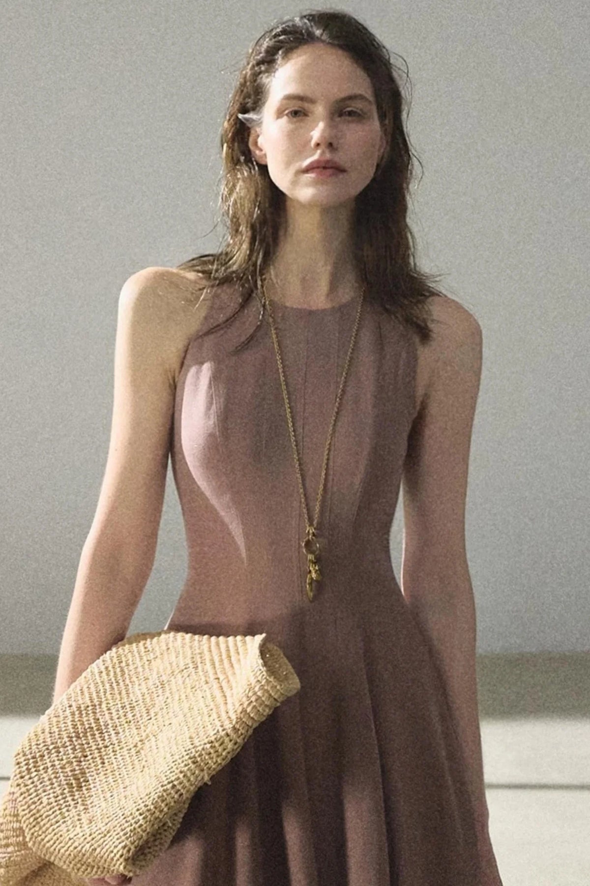 Shimmering Linen Sleeveless Dress