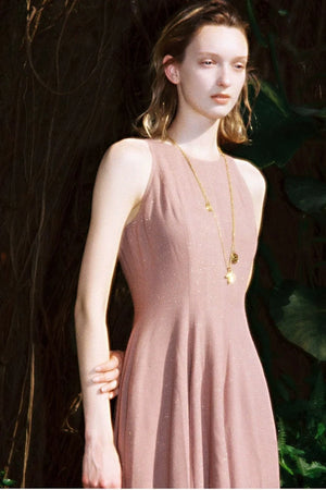 Shimmering Linen Sleeveless Dress
