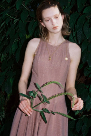 Shimmering Linen Sleeveless Dress