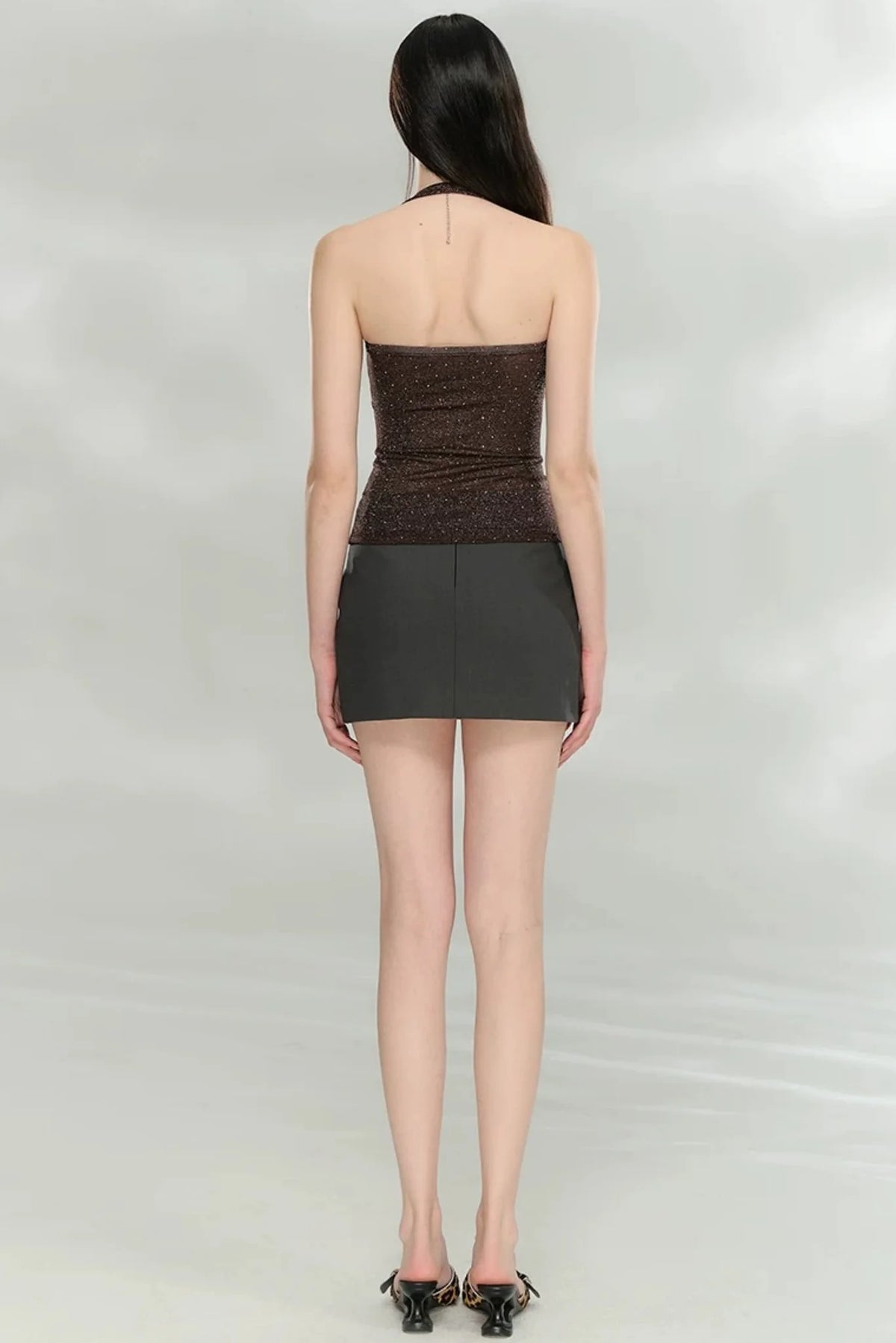Shiny Halter Neck Tube Top