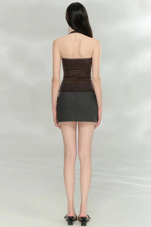 Shiny Halter Neck Tube Top