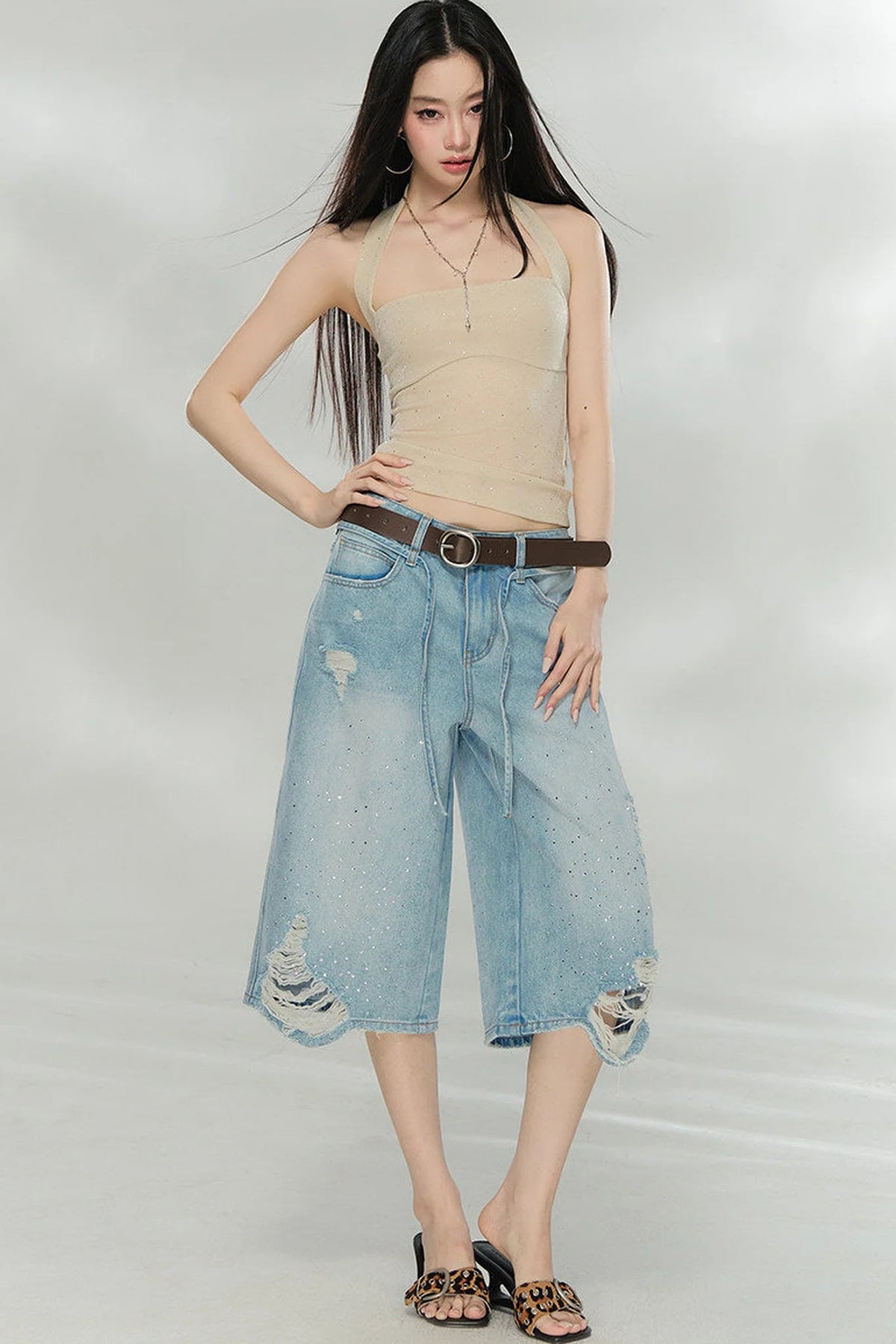 Shiny Halter Neck Tube Top