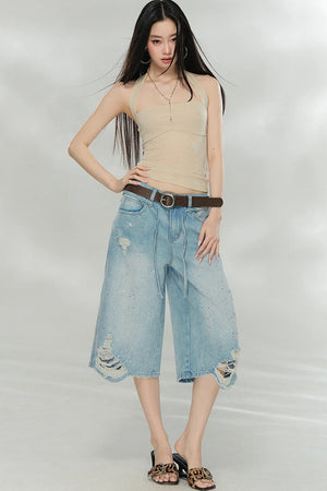 Shiny Halter Neck Tube Top